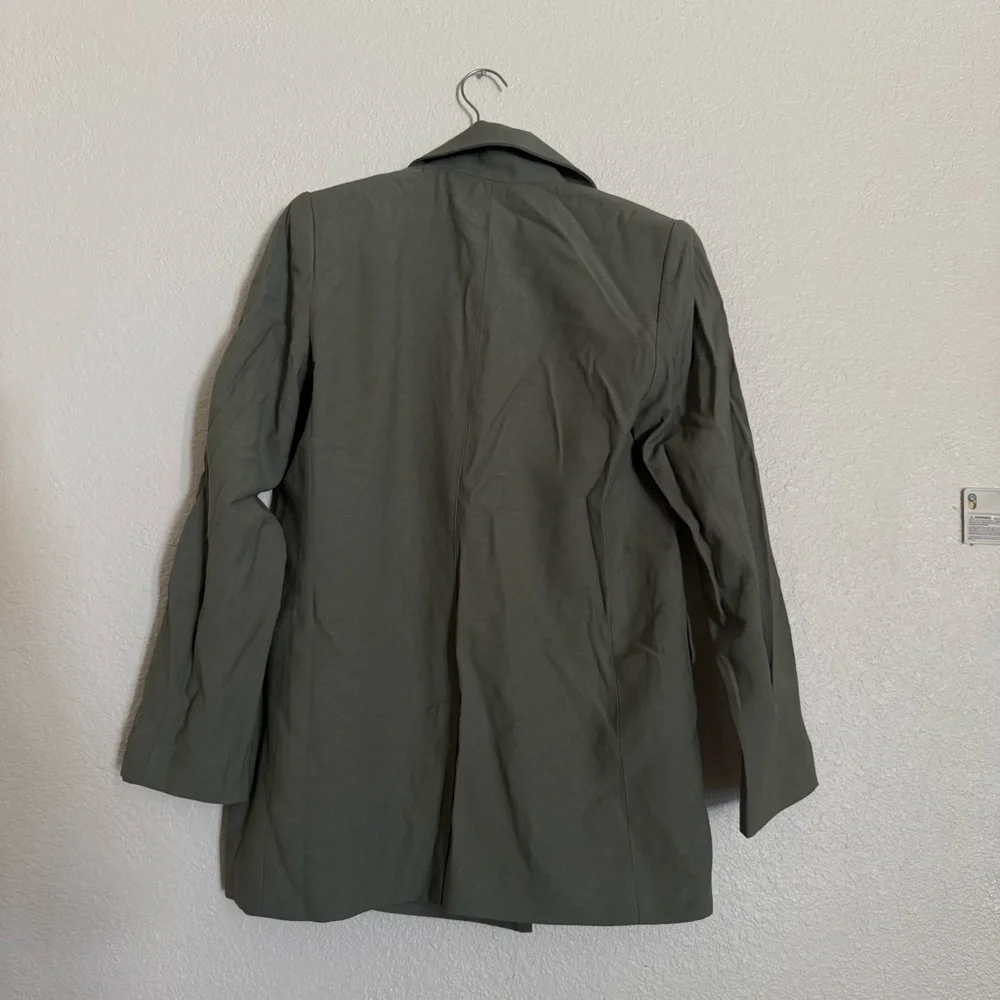 A New Day Women's Double Breasted Blazer Jacket Back Slit Mid Length - Picture 8 of 9